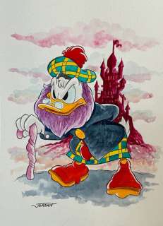 Julian Jordan - 1 Original colour drawing - Scrooge McDuck - "Flintheart Glomgold" | Catawiki