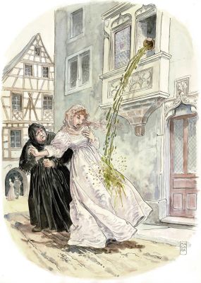 Manara | Contes libertins, Dessin original grand format à l’encre de chine et à l’aquarelle. | Septimus