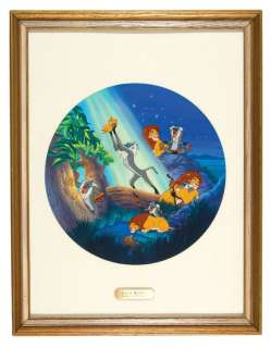 â€œLION KING GUIDING THE FUTURE KINGâ€ BRADFORD CHINA PLATE FRAMED ORIGINAL ART. | Hake’s