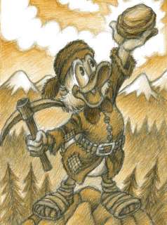 Joan Vizcarra - Scrooge McDuck and the Goose Egg Nugget (1899) - Tribute to Don Rosa & Carl Barks - Original Pencil | Catawiki