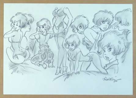 Walthéry, François - 1 Original drawing - Natacha - 8 têtes de Natacha - 2020 | Catawiki