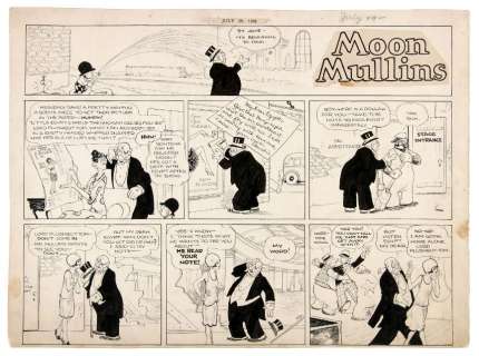â€œMOON MULLINSâ€ SUNDAY PAGE ORIGINAL ART FOR 1928 TOP HALF AND 1936 FULL PAGES. | Hake’s