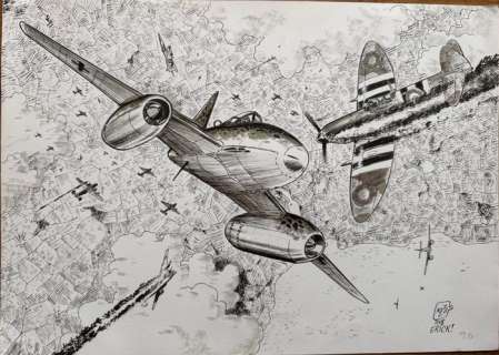 Maza - 1 Original colour drawing - Wunderwaffen | Catawiki