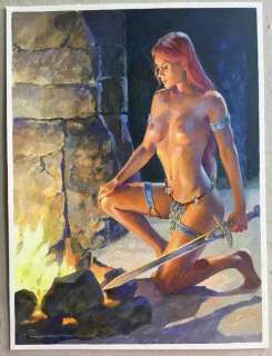 Lombardo, Spartaco - 1 Original colour drawing - Red Sonja | Catawiki