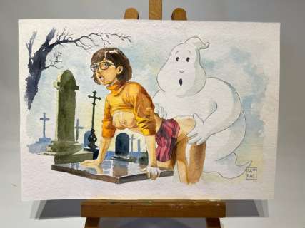 Zanella & Saras - 1 Original colour drawing - Scooby- doo - Velma: Paranormal Desire - 2025 | Catawiki