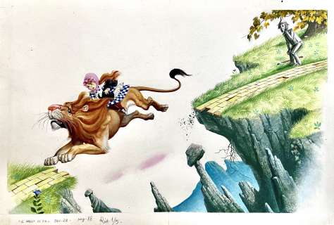 SEVERINO BARALDI - Original illustration for Il Mago di Oz. Cm. 58x39. Gouache on board. Mint. Code 9620.