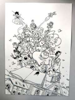 Stédo - 1 Original drawing - Les Pompiers - Illustration (encrage) de l’affiche du festival bd d’Ozoir-la-Ferrière - 2024 | Catawiki