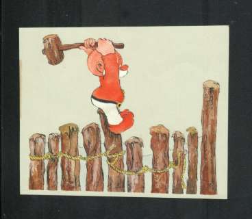 Jean Dulieu - 1 Illustration originale en technique mixte - Paulus de Boskabouter - Paulus maakt een schutting - 1958 | Catawiki