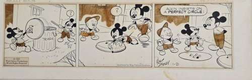 Gottfredson, Floyd - 1 Original page - Mickey Mouse - Original Strip 1-21-65 | Catawiki