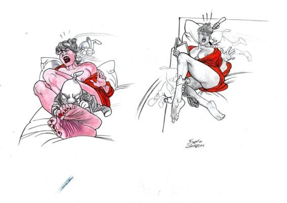 Saudelli, Franco - 1 Original colour page - Bondage - "Femmine alla corda..." - 1990 | Catawiki