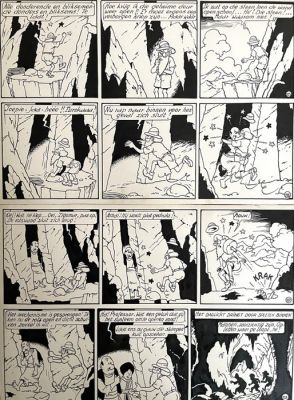 Bob de Moor - 1 Original page - Nonkel Zigomar, Snoe en Snolleke - De Blauwe Vinger - 1953 | Catawiki