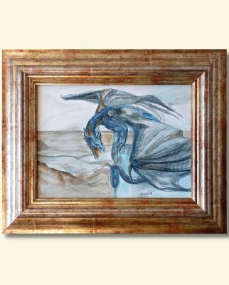 Ciruelo Encadré - Original Watercolor Dragon – D-399a – Hand Signed | Catawiki
