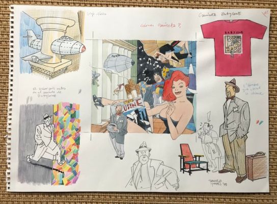 Torres, Daniel - 1 Original colour drawing - Babylone - Estudio Babylone T-shirt - 1989 | Catawiki