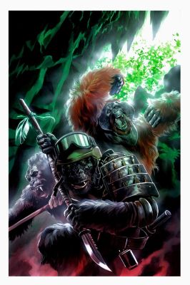 Felipe Massafera - Planet of the Apes #5 Large Marvel Cover Painting (Pugâ€™S Traveling Army of Apes!)
