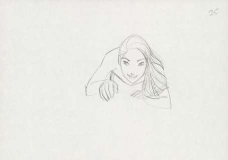 Glen Keane | Crayonné original de design de Pocahontas pour le dessin animé Pocahontas | Daniel Maghen