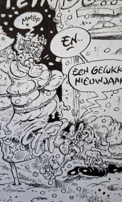 Schreurs, Eric - 1 Original drawing - Joop klepzeiker - Wenskaart Gelukkig nieuwjaar - 1991 | Catawiki