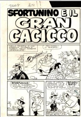 Colantuoni, Tiberio - 16 Original page - Tiramolla #17 - "Sfortunino e il gran cacicco" - Storia originale completa - 1967