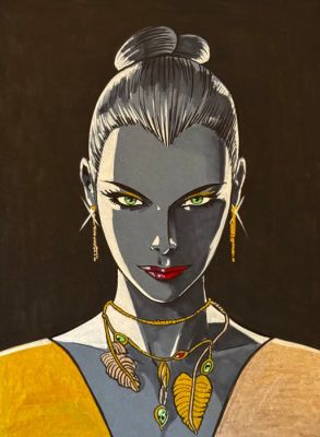 Candita, Giuseppe - 1 Original colour drawing - Diabolik - Oro e platino. Eva Kant - 2026