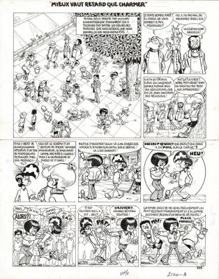 Devos, Jacques - 1 Original page - Mr. Kweeniewa en geniale Olivier - Tijdmachine (Mieux vaut retard que charmer) - 1979 | Catawiki