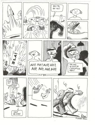 Blain, Christophe - 1 Original page - Jo & Blouh & Le Nioukem - Fusée #2 - Signed - 1996 | Catawiki
