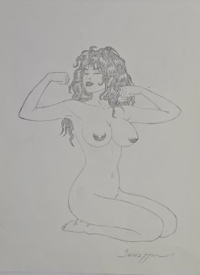 Baldazzini, Roberto - 1 Original drawing - Woman training | Catawiki