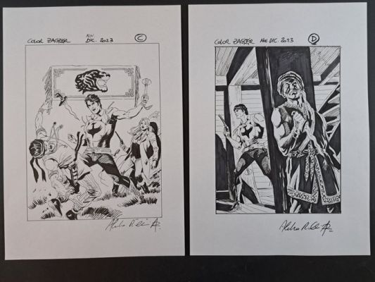 Piccinelli, Alessandro - 4 Original preliminary drawing - Zagor: La Perla Misteriosa - 2023 | Catawiki