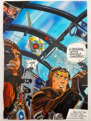 Jacot, Christian - 1 Original colour drawing - Hommage à Victor Hubinon / Buck Danny & Lady X - 2021 | Catawiki