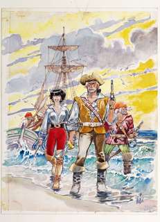 Jijé | Barbe-Rouge, illustration à la gouache et à… | Millon