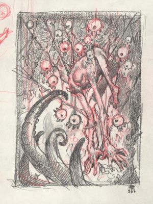 Stan Manoukian | Crayonné original, dessin préparatoire pour Aranae Hominis | Daniel Maghen