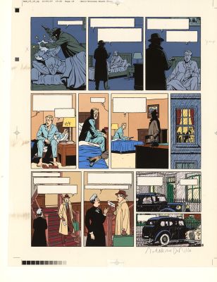 André Juillard | Blake et Mortimer - Le Sanctuaire du Gondwana (T.18) - Bleu de mise en couleurs original réalisé par Madeleine de Mille pour la planche n°18 | Daniel Maghen
