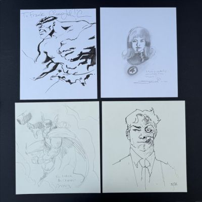 John McRea - Jean Jacques Dzialowski - Didier Conrad - Mahmud A. Asrar - 4 Original drawing - Hulk - Fantastic Four - Thor - Two Face | Catawiki