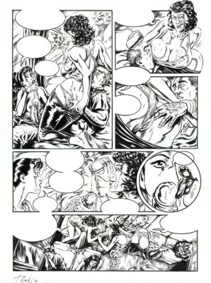 Raulo Caceres - 2 Original page - sexy girl - 1 original page: sex + 1 original drawing: Erotic - Signed | Catawiki