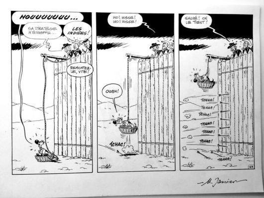Janvier, Michel - 1 Original page - Lucky Luke - Rantanplan - Le Messager - 1995 | Catawiki