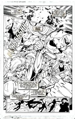 Fabio Laguna, Scott Koblish - Avengers: Timeslide #1 P12 Splash (Captain America, Wasp, Vision, Giant-Man, Black Widow, Century, & Thor!) 1995