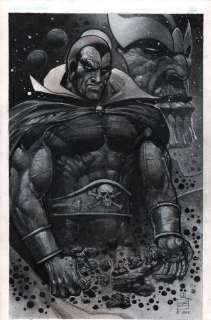 Eddy Newell - Thanos & Drax Greyscale Painted Art - Signed - 2013