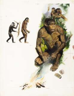 Burian Zdenek - "I primi uomini", 1971 | Urania Casa d’Aste