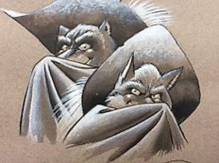 Masbou | Back of Album Cover, deluxe edition  - Original Composition featuring the two central characters in direct colour | Catawiki