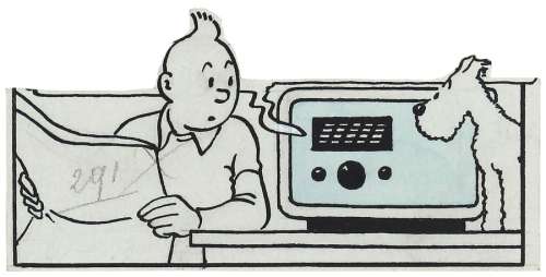 Hergé | Tintin, case n°291 à l’encre de Chine et à… | Millon