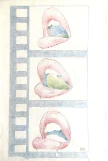 LEONE FROLLO - Original illustration for Glamour. Cm. 32,5x48,5. Coloured pencils on board. Signed. Mint. Code 1185.