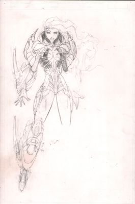 Unknown Artist? | Demon Armor Babe Pencil Art - Need Info | Anthony’s Comic Book Art