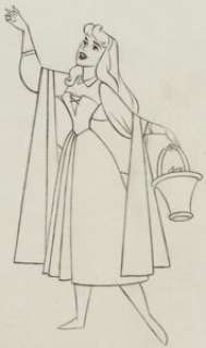 Sleeping Beauty Briar Rose Animation Drawing (Walt Disney, 1959).  An original 16 field animation full-figure - | Heritage