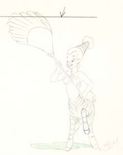 Fantasia Nubian Zebra Woman Animation Drawing (Walt Disney, 1940).   An original 16 field animation drawing of - | Heritage