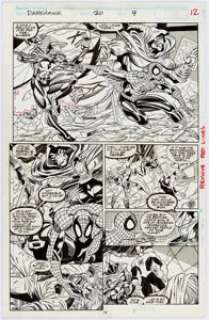 Mike Manley Darkhawk #20 Page 9 Original Art (Marvel, 1992). Spider-Man and Sleepwalker appearances. Ink, -