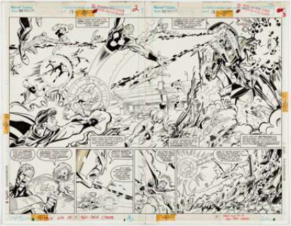 Mark Bagley and Larry Mahlstedt The New Warriors #13: "Forever Yesterday Part 3" Double-Page Splash - | Heritage