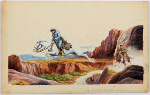 Edwin Schmidt Little Golden Book #297 Double Page Spreads Illustration Lone Ranger and Tonto Original Art Group of... (Total: 2 Original Art) | Heritage