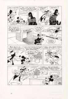 Paul Murry - Phantom Blot Story Page 8 Mickey Mouse and Goofy Original Art (Western, c. 1970-80s)....