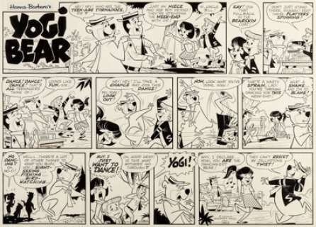 Harvey Eisenberg Yogi Bear Sunday Comic Strip Original Art dated 5-5-63 (McNaught Syndicate, 1963). ... | Heritage