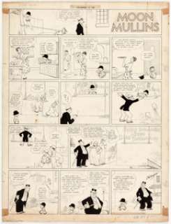 Frank Willard Moon Mullins Sunday Original Comic Strip Art 12-15-29 (Chicago Tribune, 1929). No good deed goes - | Heritage