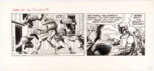 Rick Hoberg and Dave Stevens Star Wars Daily Comic Strip Original Art dated 7-7-80 (Los Angeles Times Syndicate, 1... | Heritage