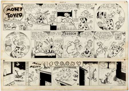 Bill Holman Smokey Stover and Spooky Companion Sunday Comic Strip Original Art dated 9-10-44 (News Syn... | Heritage